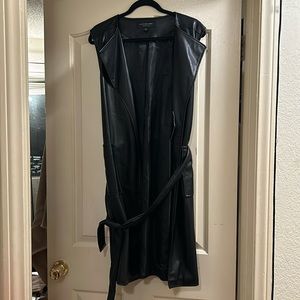 NWT Black leather Marc New York sleeveless coat